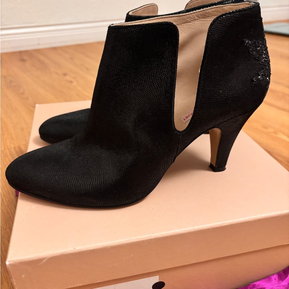 Kaktus Black Textured Ankle Booties Patricia Blanchet - Picture 3 of 9